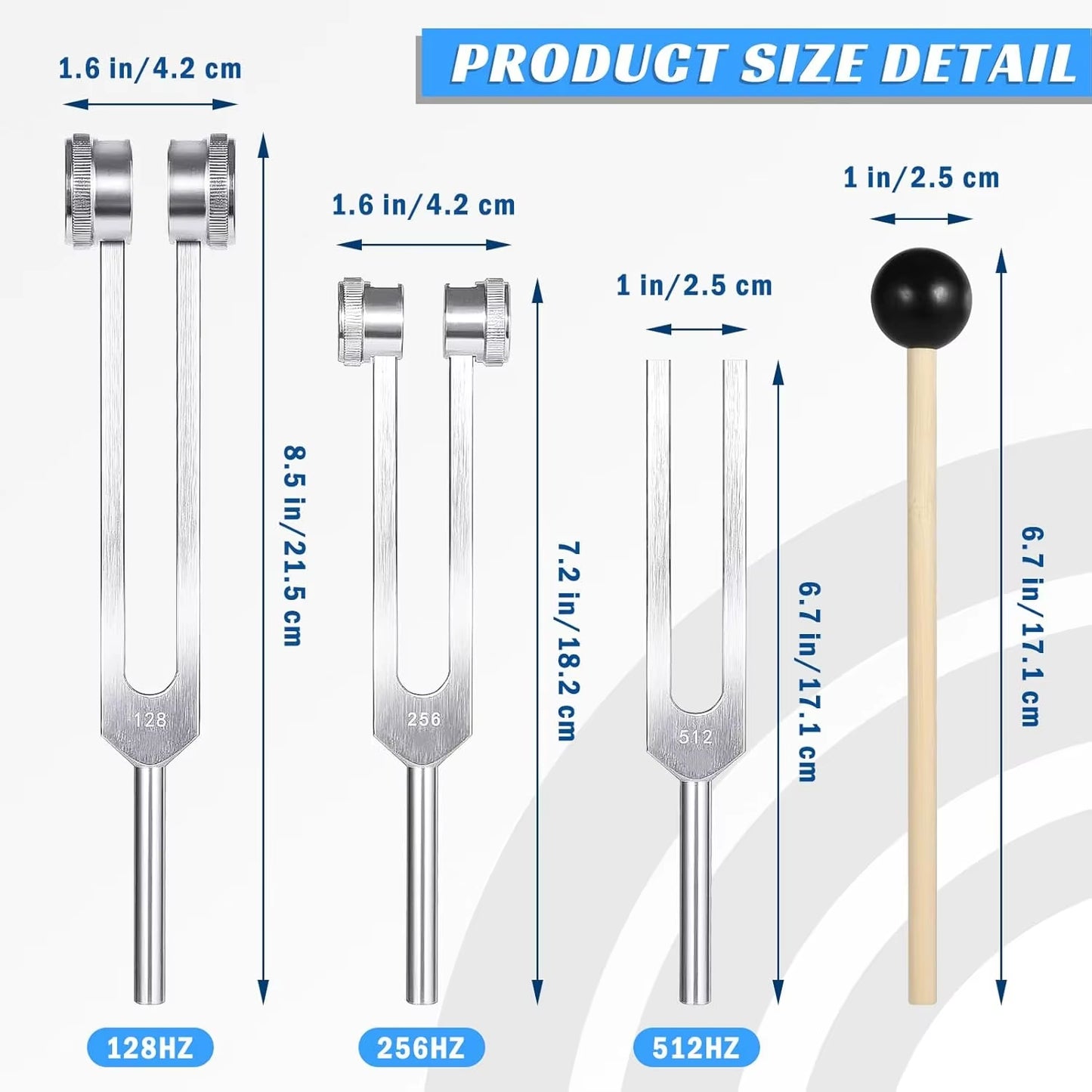 Tuning Fork Set (128 256 512Hz) 