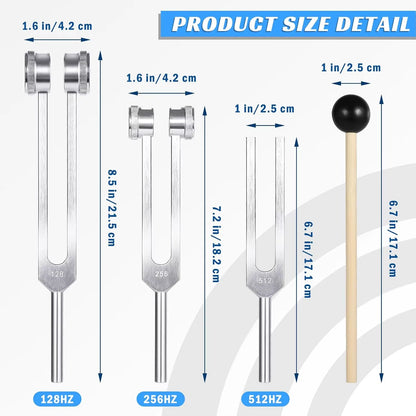 Tuning Fork Set (128 256 512Hz) 